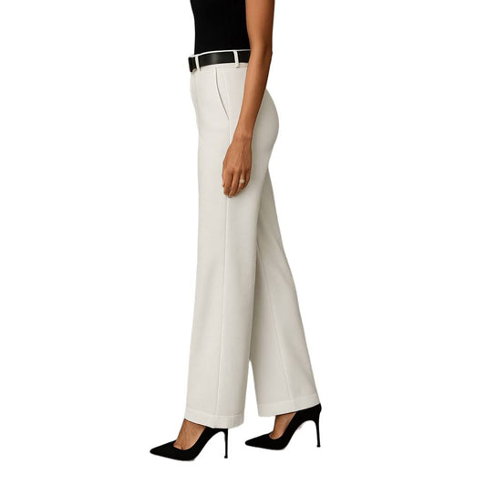 Ivory Elegance Wide-Leg Pants